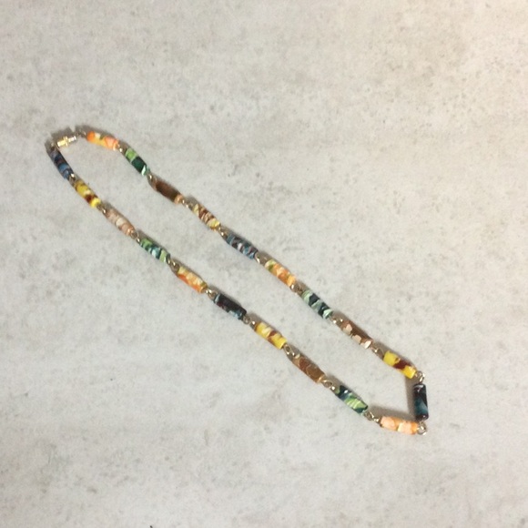 Colorful variegated bead necklace - Picture 1 of 6